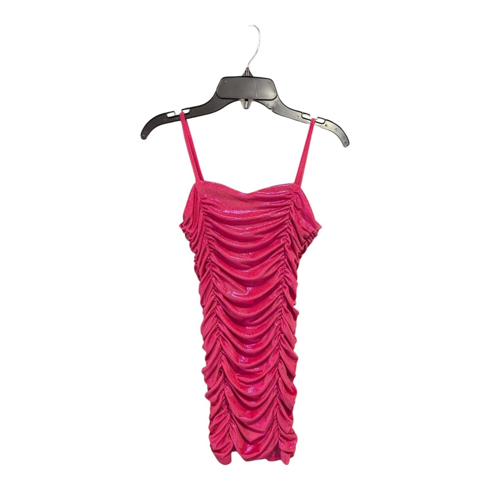 BBC-2 With Jules Big Girls Ruched Sleeveless Dress Size L - Bright Pink Back Zip